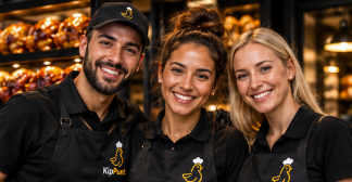 Team van KipPunt in bedrijfskleding